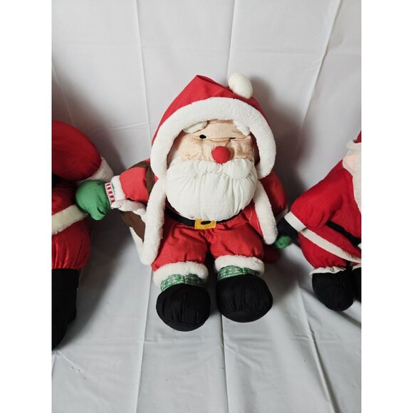 3 Vintage Christmas Santa Claus Puffalump Plush - Picture 3 of 13